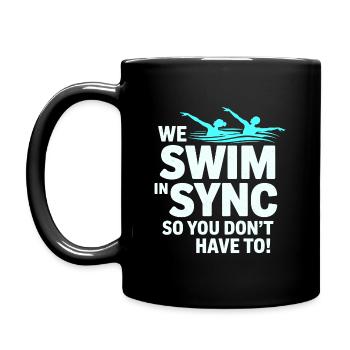 Synchronschwimmen Schwimmer Wassersportler - Tasse einfarbig - Schwarz - Links