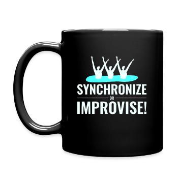 Synchronized Swimming Improvise Team Swimmer Humor - Full Colour Mug - black - Left