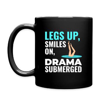 Legs Up Lächelt bei Synchronschwimm-Drama - Tasse einfarbig - Schwarz - Links