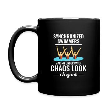 Synchronschwimmen Unterwasser Chaos Elegant - Tasse einfarbig - Schwarz - Links