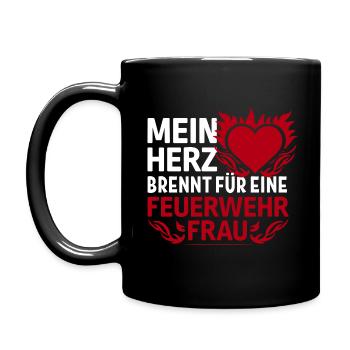 MeinHerzbrennt - Tasse einfarbig - Schwarz - Links