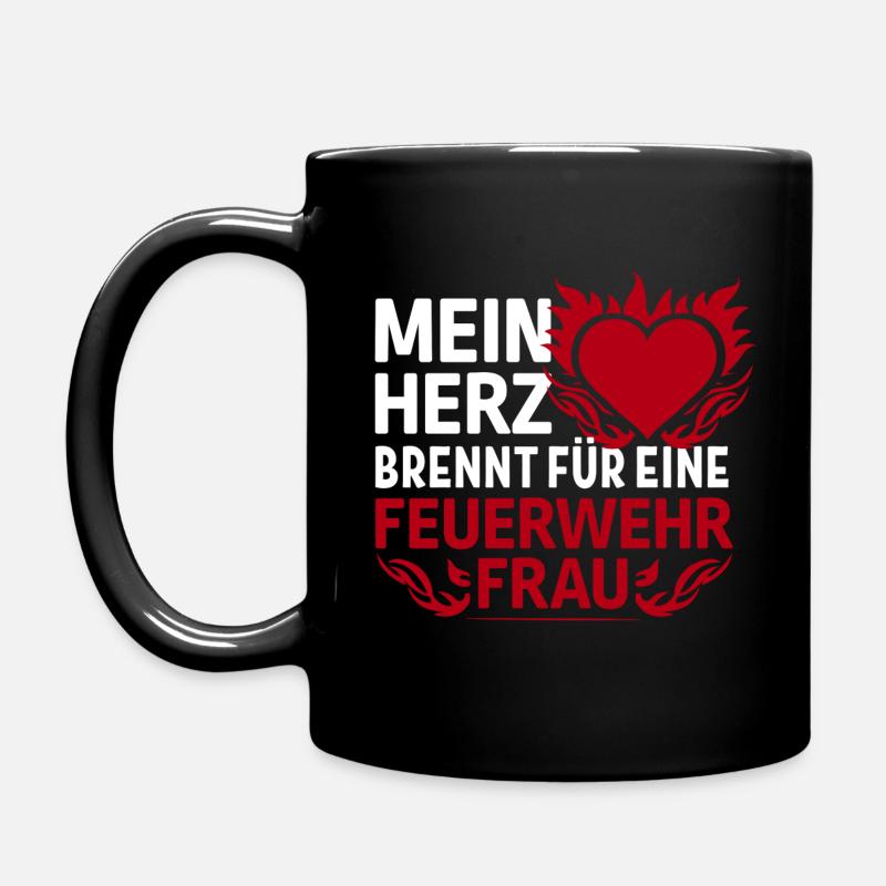 MeinHerzbrennt - Tasse einfarbig - Schwarz