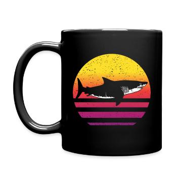 Hai Retro Style Vintage - Tasse einfarbig - Schwarz - Links