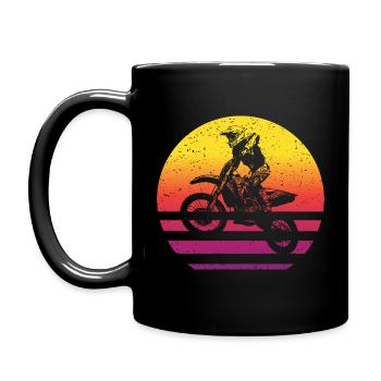 Motocross Retro Style Vintage - Full Colour Mug - black - Left