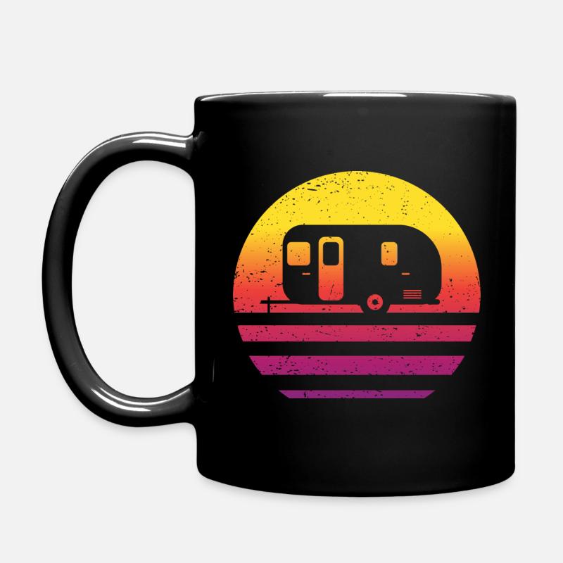 Camping Retro Style Vintage - Tasse einfarbig - Schwarz