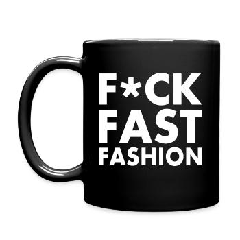 Fuck fast fashion - Mug uni - noir - Gauche