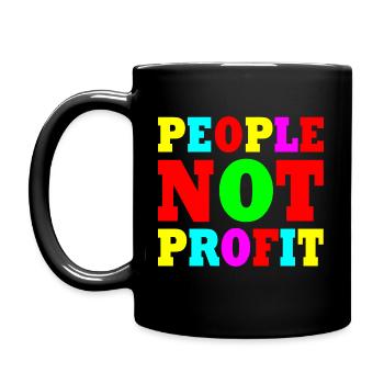 People not profit - Full Colour Mug - black - Left