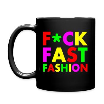 Fuck fast fashion - Mug uni - noir - Gauche