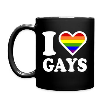 I love gays - Full Colour Mug - black - Left