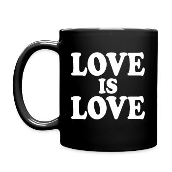 Love is love - Tasse einfarbig - Schwarz - Links