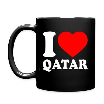 I love qatar - Full Colour Mug - black - Left