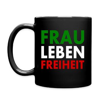 Frau leben freiheit - Tasse einfarbig - Schwarz - Links
