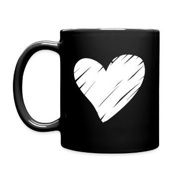 Cœur Blanc - Mug uni - noir - Gauche