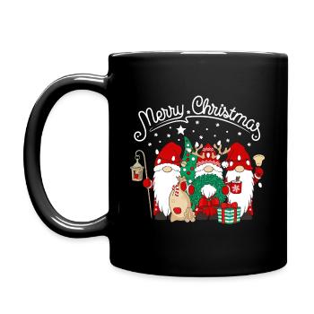 Wichtel Weihnachten Merry Christmas Gnomies - Tasse einfarbig - Schwarz - Links