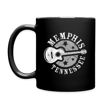 Memphis, Tennessee, Gitarre - Tasse einfarbig - Schwarz - Links