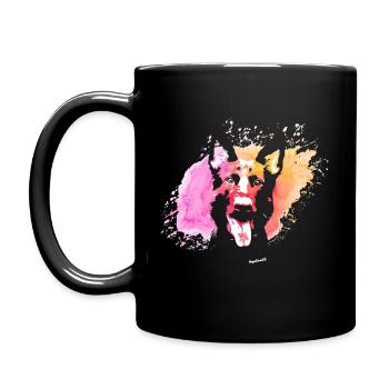Éclaboussures de couleur de berger allemand - Mug uni - noir - Gauche