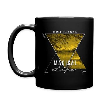 Magical Lake - Tasse einfarbig - Schwarz - Links