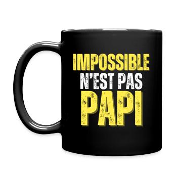 Cadeau Papi Rigolo impossible n'est pas papi - Mug uni - noir - Gauche