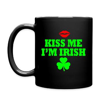 Kiss me im irish - Full Colour Mug - black - Left