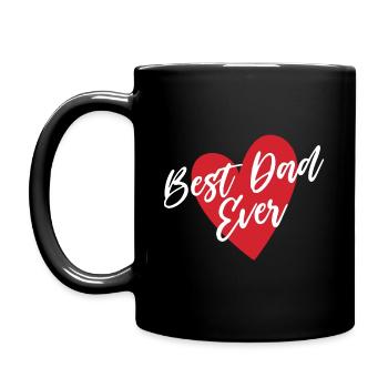 Bestes Papa-Herz aller Zeiten - Tasse einfarbig - Schwarz - Links