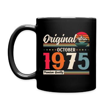 50. Geburtstag Vintage Oktober 1975 Geschenkidee - Tasse einfarbig - Schwarz - Links