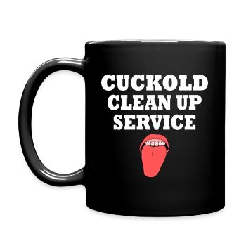 Cuckold cleanup service - Tasse einfarbig - Schwarz - Links