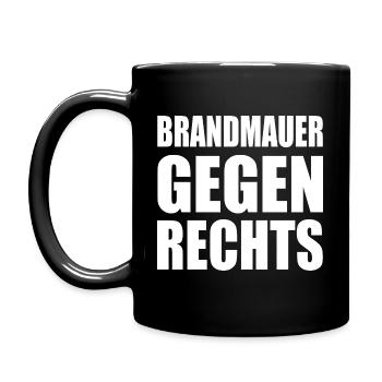 brandmauer gegen rechts - Tasse einfarbig - Schwarz - Links