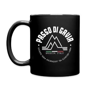 PASSO DI GAVIA ITALY MOUNTAIN CLIMB CYCLING - Full Colour Mug - black - Left