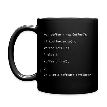 Recharge de café code Javascript - Mug uni - noir - Gauche