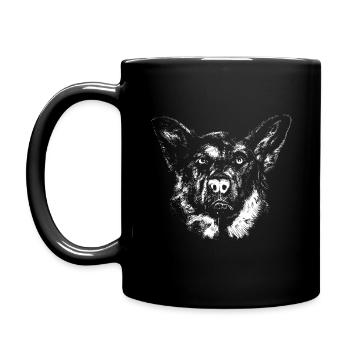 Schaeferhund tête de chien - Mug uni - noir - Gauche