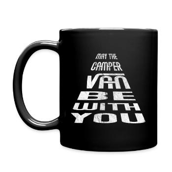 Camping Bus Camper Van Wohnmobil lustig Geschenk - Tasse einfarbig - Schwarz - Links