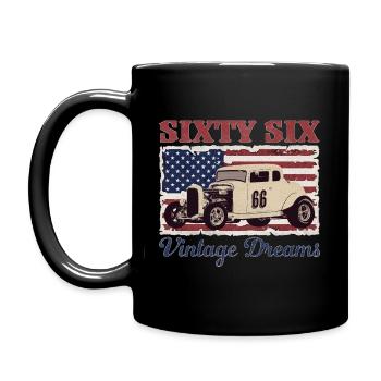 66 Vintage Hot Rod - Tasse einfarbig - Schwarz - Links