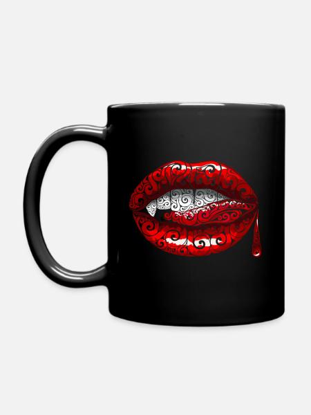 Swirly Fangs - Mug uni - noir