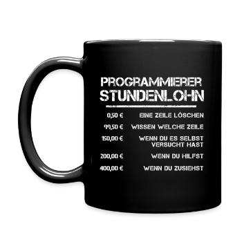 Programmierer - Stundenlohn wie er sein müsste - Tasse einfarbig - Schwarz - Links
