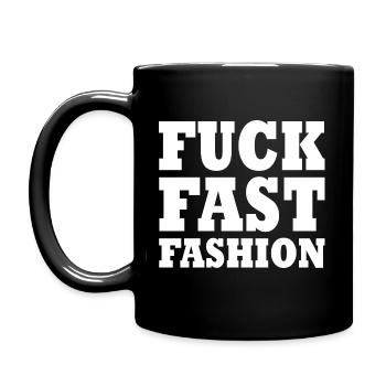 Fuck fast fashion - Mug uni - noir - Gauche