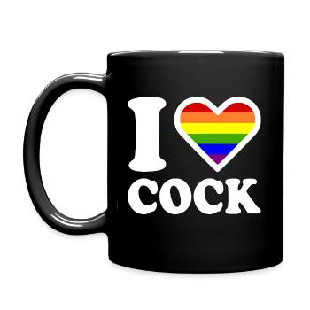 I love cock - Full Colour Mug - black - Left