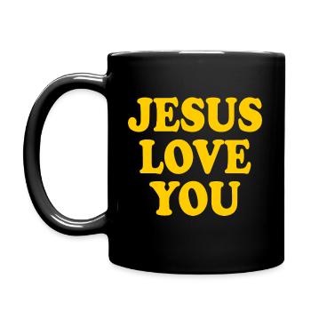 Jesus love you - Tasse einfarbig - Schwarz - Links