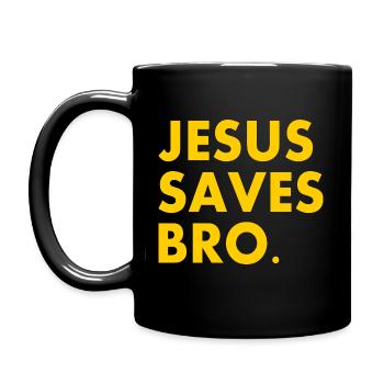 Jesus saves bro - Mug uni - noir - Gauche