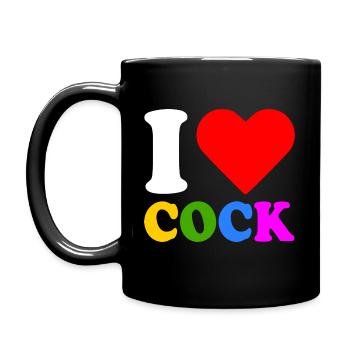 I love cock - Mug uni - noir - Gauche