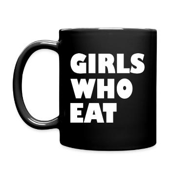 Girls who eat - Tasse einfarbig - Schwarz - Links