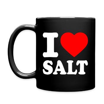 I love salt - Tasse einfarbig - Schwarz - Links