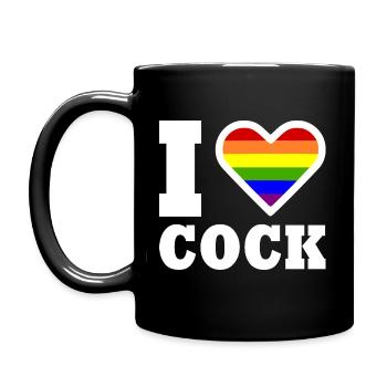 I love cock - Mug uni - noir - Gauche