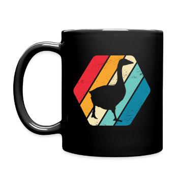 Goose Migratory Bird Bird Animal Nature Retro - Full Colour Mug - black - Left