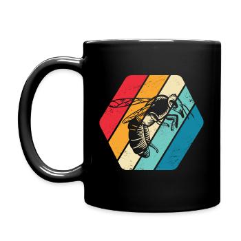 Hornisse Wespe Insekt Natur Retro - Tasse einfarbig - Schwarz - Links