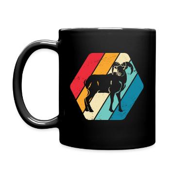 Goat Goat Buck Aries Animal Nature Retro - Full Colour Mug - black - Left