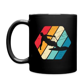 Kitesurfing Kiteboarder Kitesurfer Sport Retro - Full Colour Mug - black - Left