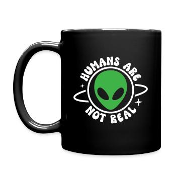 Les humains ne sont pas réels - Mug uni - noir - Gauche