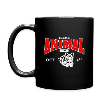 Welttierschutztag - Tasse einfarbig - Schwarz - Links