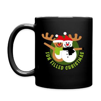 Fun Filled Christmas - Full Colour Mug - black - Left