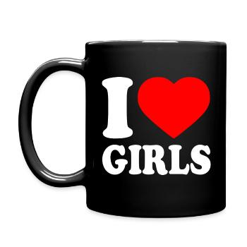 I love girls - Mug uni - noir - Gauche